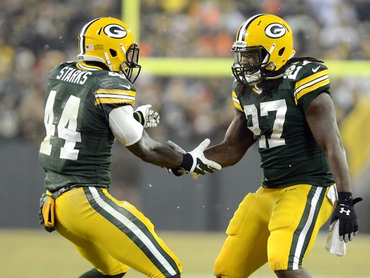 Packers Running Backs James Starks and Eddie Lacy