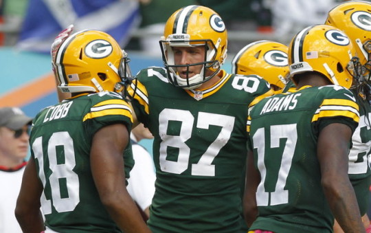 Packers Receivers Jordy Nelson, Randall Cobb and Davante Adams
