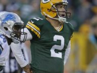 Mason Crosby Reacts after Missing a Potential Game Winning Field Goal