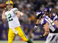 Packers QB Aaron Rodgers against the Minnesota Vikings