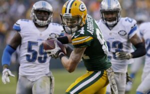 Green Bay Packers wide receiver Jared Abbrederis (84) picks up 32 yards on a reception during the fourth quarter of their game Sunday, November 15, 2015 at Lambeau Field in Green Bay, Wis. The Detroit Lions beat the Green Bay Packers 18-16. MHOFFMAN@JOURNALSENTINEL.COM