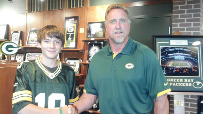 Young Bas of Basaraski Productions meeting Kevin Greene in the HOF