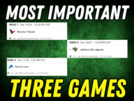 PACKERS most important three games