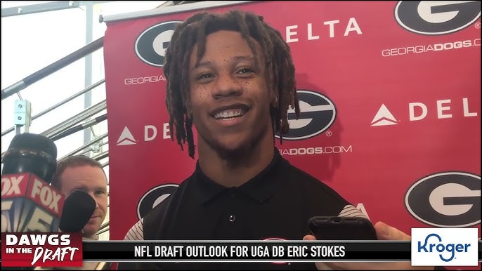 Green Bay CB Eric Stokes while at Georgia coming into draft 