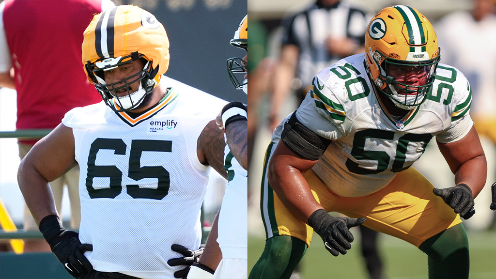 Green Bay Packers Zach Tom and Aaron Banks